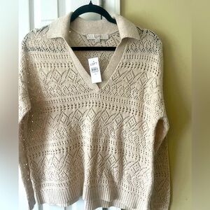 LOFT Oatmeal Collar Sweater